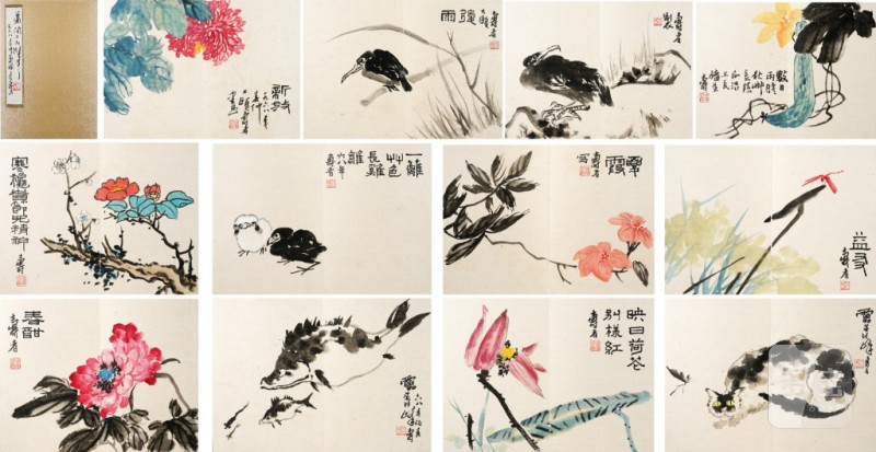    潘天壽 花鳥冊十二幀